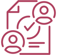 Document with user icons and checkmark.